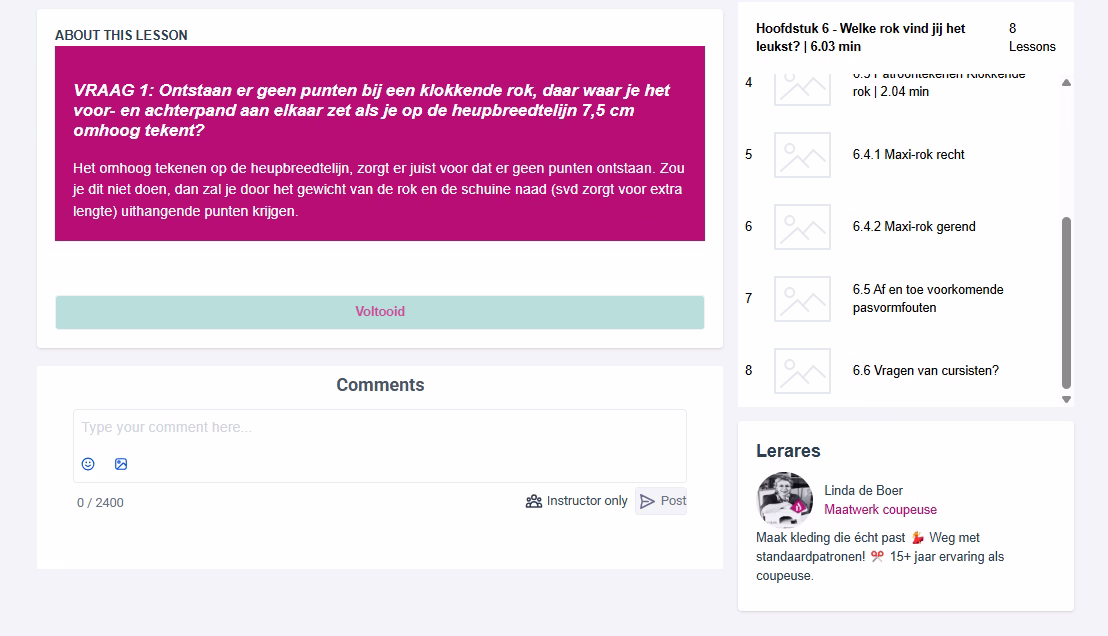 Voorbeeldles Jurk in 1 dag