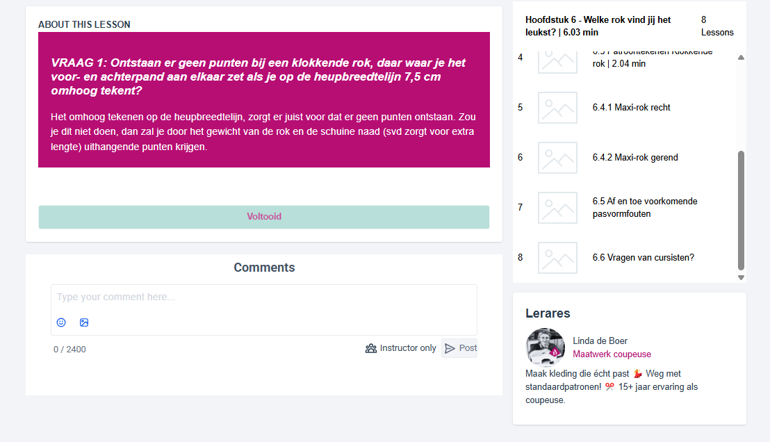 Voorbeeldles Jurk in 1 dag