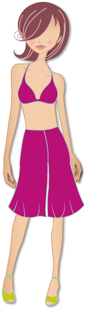 Poppetje met skort (broekrok)